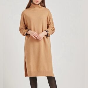 Uniqlo Wool Blended High Neck Slit Dress (NWT)